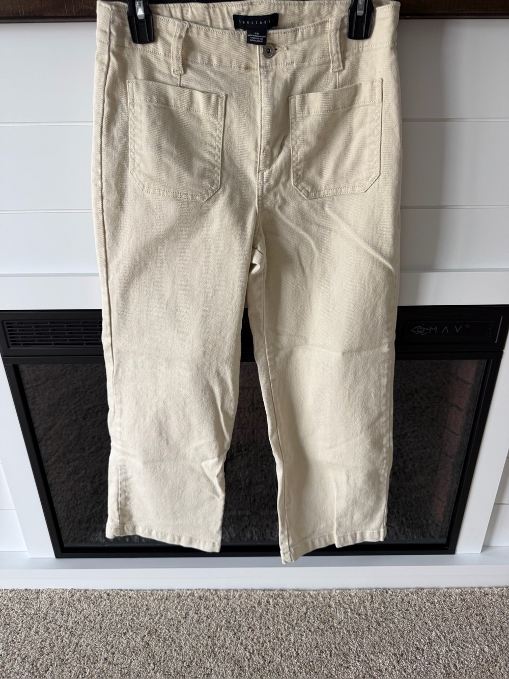 Sanctuary high-rise wide leg cream jeans -size 28